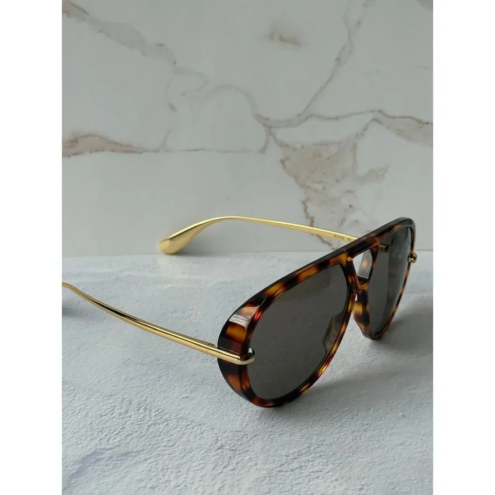 NEW Bottega Veneta BV1274S Aviator Sunglasses Brown Tortoise